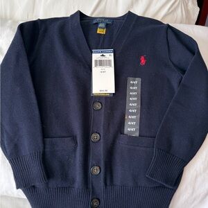 Ralph Lauren Navy Cardigan with Red Logo
